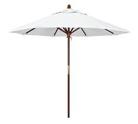 Patio Umbrella Wooden Heavy Duty Sun Block Umbrella, Backyard Square Hotel Shops Outdoor Shade Umbrella, UV Blocking & Water-Resistant, Easy to Assemble