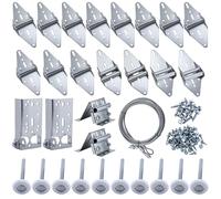 Patioer Kit de quincaillerie pour porte de garage avec rouleau, charnière, support supérieur et inférieur, câbles galvanisés, fixations, pour portes de garage doubles de 4,6 x 2,1 m et 5,7 x 2,1 m