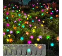PATIOPIA Lampes Solaires de Jardin 80 LED pour Décoration de Noël, Lucioles d'Extérieur Étanches pour Cour, Patio, Allée (Lot de 8, Coloré)