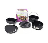 Patisse 02865, Kit 7 Accessoires de pour Friteuse à Air Chaud XL & XXL, Air Fryer, Noir, Acier Revêtu
