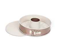 PATISSE 03346 Céramic, Moule à manqué et savarin 26 cm, Moule Double Fond à charnière 2 en 1, 2 Fonds Amovibles, Acier Chromé et Revêtement intérieur Céramique, Anti-adhésif, Nacré