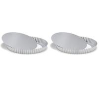 patisse 03574 - Moule à tarte ou quiche rond - Tourtière - anti-adhésif à fond amovible Silver-Top - gris argenté - Ø 24cm (Lot de 2)
