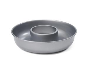patisse 03645, Moule à savarin, Moule à gâteaux avec cheminée, Moule couronne, Acier revêtu, Anti-adhésif Silver Top, Ø 24cm, Gris argenté