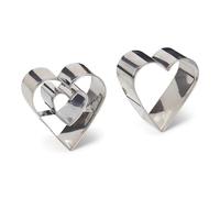 patisse, 13724, Lot de 2 Découpoirs Cœur, 5 x 5 x 2,5 Cm, Inox, Argent