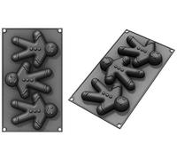 Patisse 19209 3 Moules à Pain d'Epice Forme de Bonhomme Platine Noir Petit