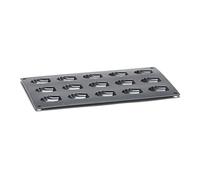 patisse 19231 - Moule 15 mini Madeleines flexible - Starflex - Silicone platinum, Noir Pailletté - 30 x 17,5 cm