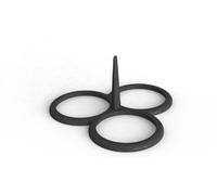 patisse 19232 - Moule à 3 blinis/mini crêpes/pancakes simultanés, silicone Starflex noir, Ø10cm