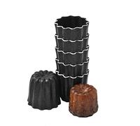 patisse 43018 - Lot de 6 Moules à Canelés Aluminium revêtu - Noir - Ø 3,5cm