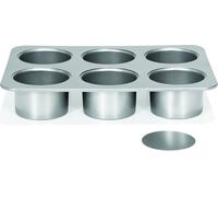 Patisse mini 6 moules a biscuits a fond amovible 8cm P03588