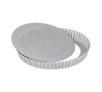 PATISSE Moule à tarte perforé antiadhésif en acier revêtu - Ø 28 cm - Gris