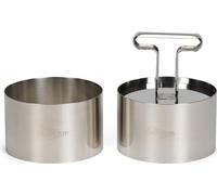 Patisse set de 2 cercles de cuisson + poussoir 9cm