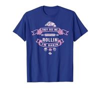 Patissier Baker Rollin' Bakin' Pâtisserie T-Shirt, Homme, Bleu Royal, S