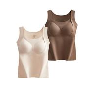 Patiyu Shop Built Bra, Winter Thickened Warm Tank Top with Shelf Bra, High-Stretch Sleeveless Thermal Underwear (B+C,Grand)