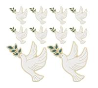 PATKAW 10 Broches Paix en Alliage de Zinc Blanc, Accessoires Polyvalents pour Femmes, pour Manteaux et Occasions Formelles, Symbole Élégant de Paix