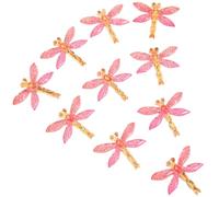 PATKAW 10 Pièces Breloques Libellule en Résine Rouge Légères pour Loisirs Créatifs, Décor Miniature de Jardin, Accessoires DIY Délicats au Style Réaliste