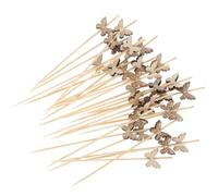 PATKAW 100 Pièces Bâtonnets à Cocktail en Bois Forme de Lépidoptère Jetables Outil pour Fruits et Desserts Design Créatif pour Lieux de Divertissement et Ktv
