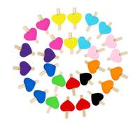 PATKAW 100 Pièces Pinces Photo Cœur Mini en Bois Colorées, pour Cartes | Décoration, Maintien Ferme, Clips Photo Diy, Usage Créatif Couleur Aléatoire