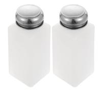 PATKAW 2 Pièces Bouteille Doseuse 250ml en PE Blanc Anti-Statique Pompe Pression Facile à Utiliser pour Alcool Isopropylique et Dissolvant Vernis à Ongles