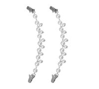 PATKAW 2 Pièces Chaînes de Pull Élégantes en Résine Blanche Clips Vintage, Style Perle Chic et Plastique Résistant pour Pull Femme Blanc Élégant