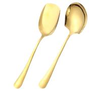 PATKAW 2pcs Grandes Cuillères de Service en Acier Inoxydable Manche Confortable et Surface Lisse Cuisine et Pique-