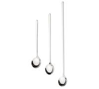 PATKAW 3 Pièces Cuillères à Café à Long Manche en Acier Inoxydable Argenté, Très Polies et Résistantes Rouille, pour Boissons et Desserts