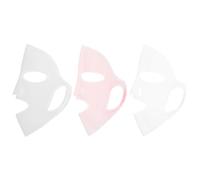 PATKAW 3 Pièces Masque Facial à Élastiques Oreilles, Masque Hydratant en Silicone 3d, Protection Anti-évaporation et Anti-glissement, Réutilisable, pour Soins Peau, Salon et Voyage,