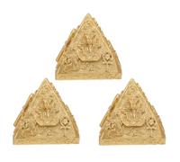 PATKAW 3 Pièces Modèle de Pyramide Décorative, Ornement Pyramidal en Résine, Or, Objet de Décompression ’apaisement, pour Maison et Bureau