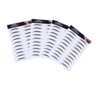PATKAW 4 Pièces Autocollants pour Sourcils 6d Effet Poil à Poil Marron, Feuille Hydrosoluble, Facile à Appliquer, Convient à Toutes Formes de Visage, pour Filles