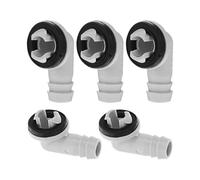 PATKAW 5 Pièces Adaptateur de Vidange de Climatisation Prévention des Fuites D'eau 90 Degrés en Plastique Blanc Diamètre 15 Mm Connecteur pour Fenêtre et Mini-split