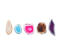 PATKAW 5pcs Pendentifs en Agate Trou pour Décoration de Collier Soi-même, Matériau Naturel Élégant, pour Bijoux DIY et Festivals
