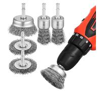 PATKAW 6pièces Lot Brosses Métalliques pour Perceuse avec Tige Hexagonale Accessoires Robustespour Nettoyage Dénudage et Polissage Kit Brosse Fil Zincé