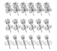 PATKAW 9 Paires de Boucles D'oreilles Puces en Acier Inoxydable Zircon Rond, Design à Six Griffes en Acier Titane, Résistantes aux Rayures, pour Peau Sensible, Bijoux Piercing Cartilage