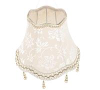 PATKAW Abat-Jour Jacquard en Tissu Perles et Pompons pour Lampe de Bureau et Lampe de Chevet, Décor Romantique Suspendu pour Hôtels et Particuliers, Dimensions 25 CM de Bord Inférieur