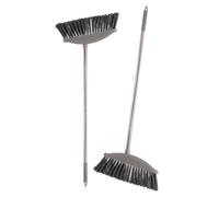 PATKAW Balai à Manche en Acier Inoxydable 2pcs pour Nettoyage Sol et Murs, Balayeuse Robuste avec Manche Long, Balai Multifonction pour Maison et Terrasse