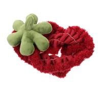 PATKAW Bandeau pour Cheveux Visage en Polaire Corail Rouge, Accessoire Flexible et Polyvalent Design Fraise Mignon, pour Soins du Visage et Maquillage