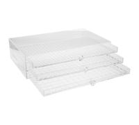 PATKAW Boîte de Rangement Transparente Acrylique à Compartimentée pour Bijoux Ongles Strass et Fournitures Créatives