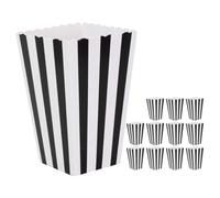 PATKAW Boîtes à Pop-corn Boîtes Réutilisables en Papier Noir Lot de 12 pour Cinéma et Snacks pour Bonbons et Frites, pour Regarder des Films