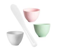 PATKAW Bol Mélangeur en Silicone pour Masque Facial de Modelage Fait Maison, Set 3 Bols Colorés avec Grand Bâtonnet Blanc, Salon de Beauté et Soins DIY Visage, Utilisation Pratique