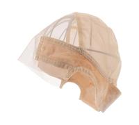 PATKAW Bonnet de Postiche en Filet Beige 4X5 Pouces Bonnet Élastique U-Forme avec Doublure en Velours Double Face Maille Respirante Ajustable Couvre-Cheveux pour Perruques Femmes