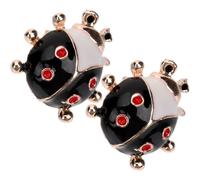 PATKAW Boucles D'oreilles Petites en Alliage Noir, Boucles D'oreilles Esthétiques à Sept Points, Présent pour Femmes, pour Noël et Halloween
