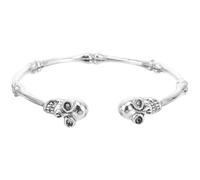 PATKAW Bracelet Style Punk Chic en Alliage Blanc Tête de Mort Gothique Confortable et Agréable Peau pour Halloween et Fêtes, Bijou pour Hommes