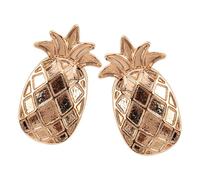 PATKAW Broche à Bijoux Ananas Cartoon 2pcs en Alliage de Zinc Or, Résistante Ternissement, Polyvalente pour Paquet et Occasions Variées