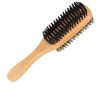 PATKAW Brosse à Barbe Double Face pour Hommes Poils de Sanglier et Bois de Hêtre, Exfoliante et Réduisant Les Démangeaisons, Soin Quotidien Barbe