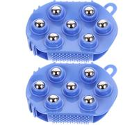 PATKAW Brosse de Massage Corps 2 Pcs Rouleau Rotatif à 360 Degrés et Sept Billes en Silicone et Acier Inoxydable pour Soulager Douleurs Musculaires des Jambes