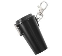 PATKAW Cendrier Portable avec Couvercle Scellé et Porte-clés en Métal Tube Métallique Compact Design Moderne Noir pour Activités Extérieures et Lieux Publics