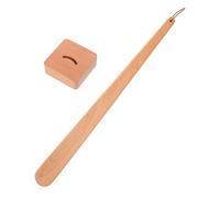 PATKAW Chausse-pied Aide-cuillère à Chaussures à Manche Allongé avec Base Stable en Bois 55cm sans Se Pencher, pour Hommes Adultes, Entrée et Chambre
