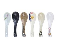 PATKAW Cuillères à Soupe Design Simple et Créatif Couleur Aléatoire Multi-usages en Céramique Lot de 6 pour Repas en pour Soupes et Riz