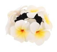 PATKAW Élastiques à Cheveux en Mousse Légères Fleurs de Frangipanier Hawaïennes Design Élégant Blanc pour Femmes pour Festivals et Fêtes Toute la Journée