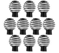 PATKAW Embouts pour Tringle à Rideaux en Fer Noir, Lot de 10 Pièces Structure à Ressort, Résistants aux Rayures, Installation Facile pour Maison et Bureau