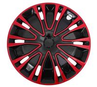 PATKAW Enjoliveurs de Roue Universels 13 Pouces, Lot de 2 en Polypropylène Résistant, Finition Rouge et Noir, Plaques de Protection de Moyeu pour Voiture, SUV et Camion, Protection